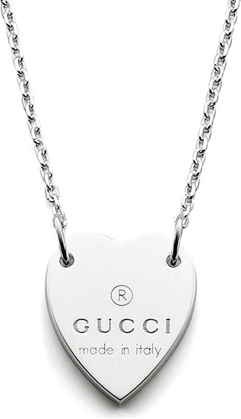 necklace gucci heart|Gucci trademark necklace with heart pendant.